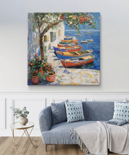 Les barques au port méditerranéen